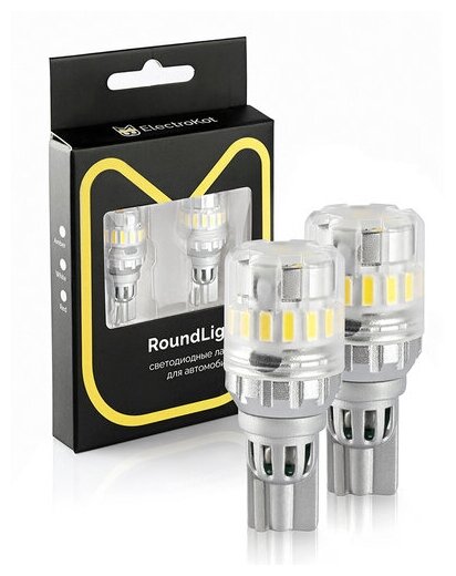 Светодиодная лампа для авто ElectroKot RoundLight W16W белая 2 шт