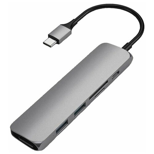 Адаптер Satechi Type-C Slim Multiport Adapter V2 Space Gray ST-SCMA2M