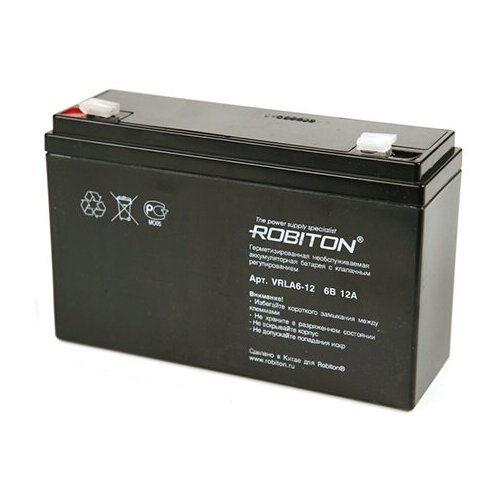 фото Robiton аккумуляторная батарея robiton vrla 6в 12aч (vrla6-12)
