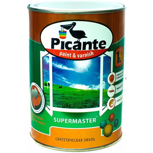 Эмаль Picante SUPERMASTER глянцевая RAL 0018 синяя 0 75кг 2199₽