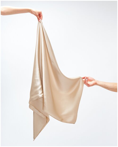 Шёлковое полотенце 140х70 для волос Карамель