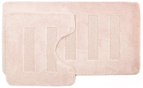 Набор ковриков для ванной комнаты Home Decor Unicolor 50х80см и 40х50см противоскользящий розовый AQ.02.1538