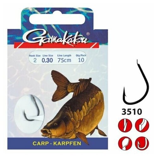 Крючок Gamakatsu Hook BKS-3510F Carp 60 cm №04 d0.25