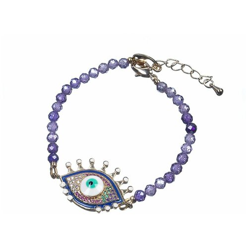 Браслет Lanzerotti, Montpasier, аметист, кристаллы, подвеска-глаз, LZ-22.06-148 фиолетовый