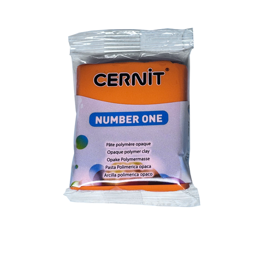 Запекаемая полимерная глина (полимерная пластика, полимерный моделин) Cernit Number One 56г (№752) цвет оранжевый