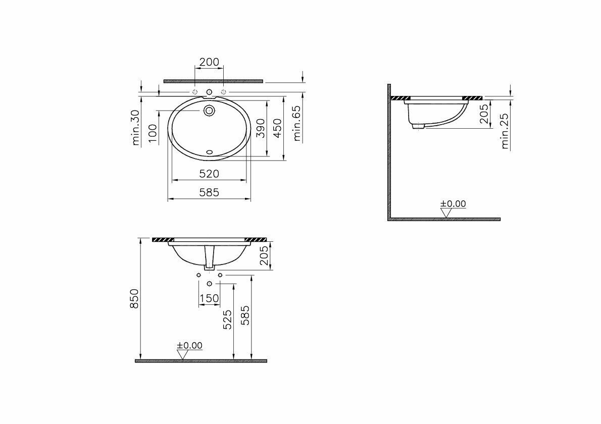 Раковина для ванной Vitra Arkitekt 6069B003-0012 белый