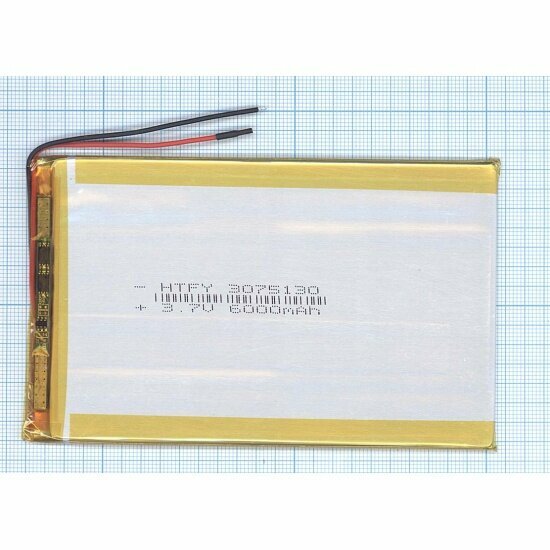 Аккумулятор Li-Pol (батарея) Vbparts 3*75*130мм 2pin 3.7V/6000mAh 017386