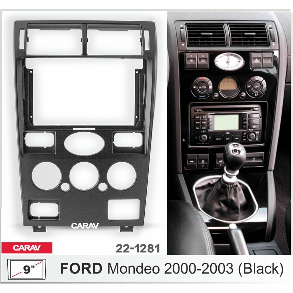 Переходная рамка 9" Android для FORD Mondeo 2000-2003 (черный) CARAV 22-1281