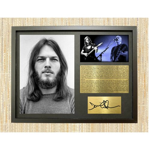 David Gilmour Pink Floyd автограф в рамке