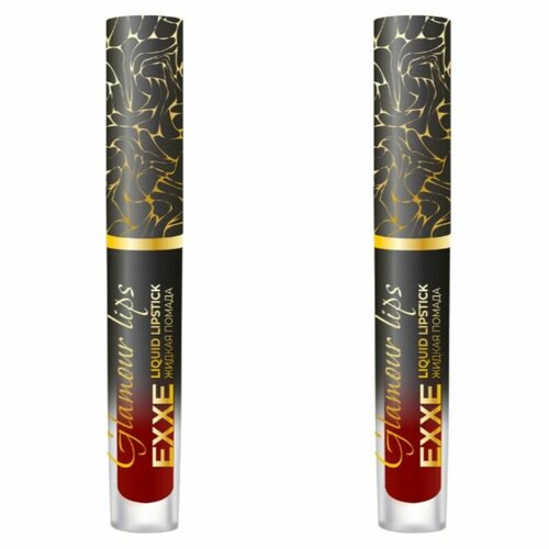 EXXE Губная помада жидкая Glamour lips, тон 04 Мягкий винный, 3 мл, 2 шт exxe губная помада жидкая glamour lips тон 02 бархатный розовый 3 мл