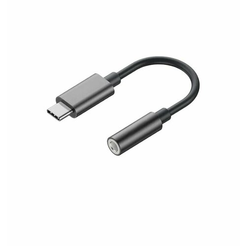 Переходник USB Type-C-Jack 3.5 мм для наушников, черный