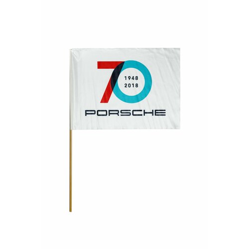 Флаг Porsche 70 years (древко дерево длина - 70 см)