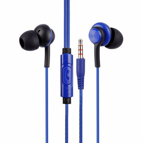 Наушники проводные Kin K-108 Subwoofer микрофон синий 27700₽