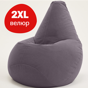 Bean Joy кресло-мешок Груша, размер ХXL, мебельный велюр, антрацит