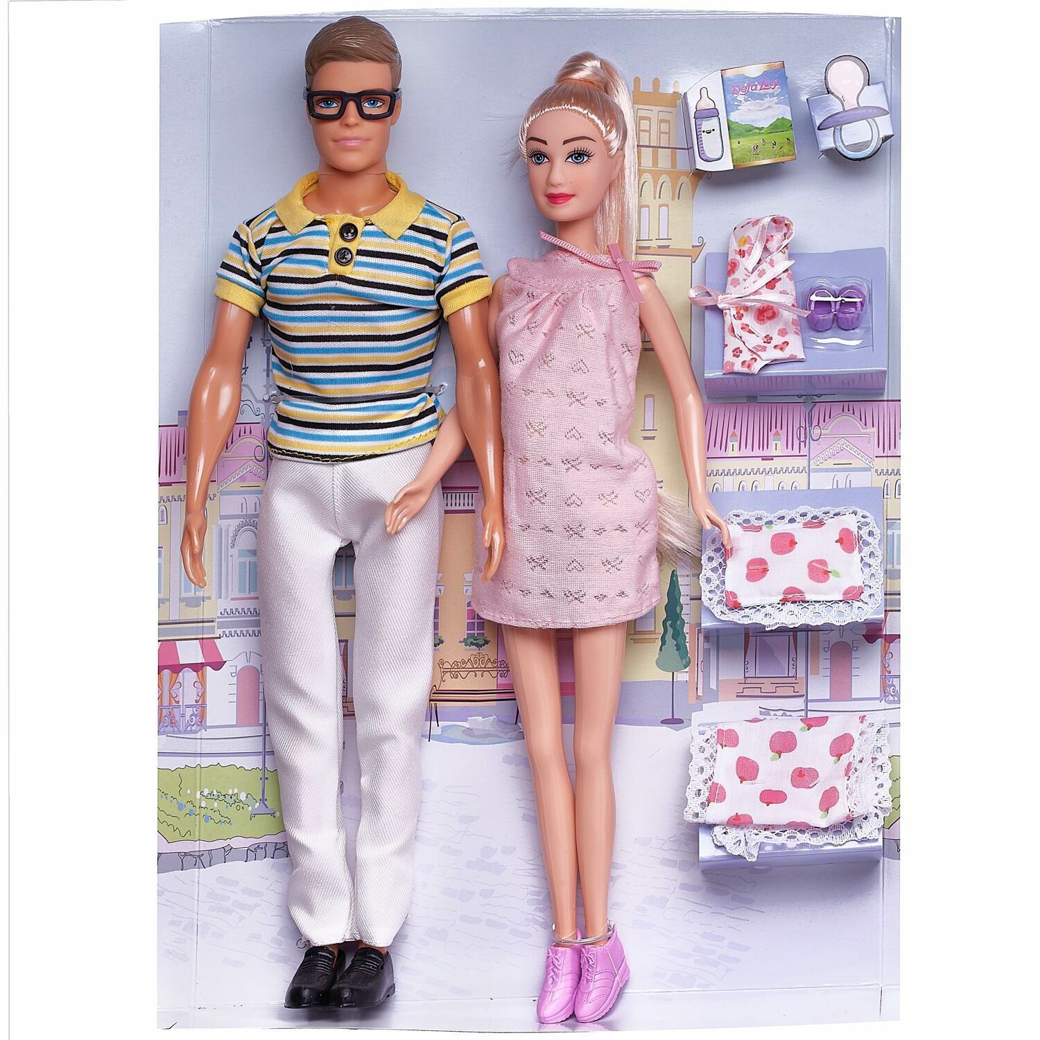 Кукла Defa Lucy "В ожидании чуда: муж и беременная жена", в наборе с игровыми предметами, 29 и 30 см 8349d