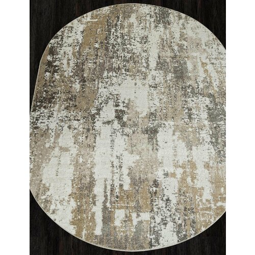 Ковер россия Ковер Овальный на пол в гостиную в спальню 250х400 см бежевый современный ворс 8 мм 388074