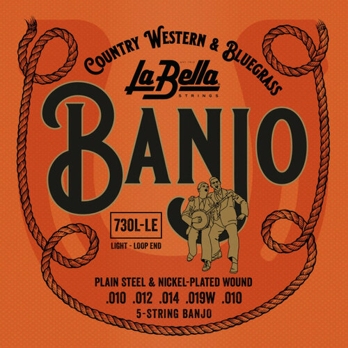 gewa economy tennessee banjo case кофр для 4 струнного банджо дерево покрытие черный винил La Bella 730L-LE Banjo - Комплект струн для 5-струнного банджо