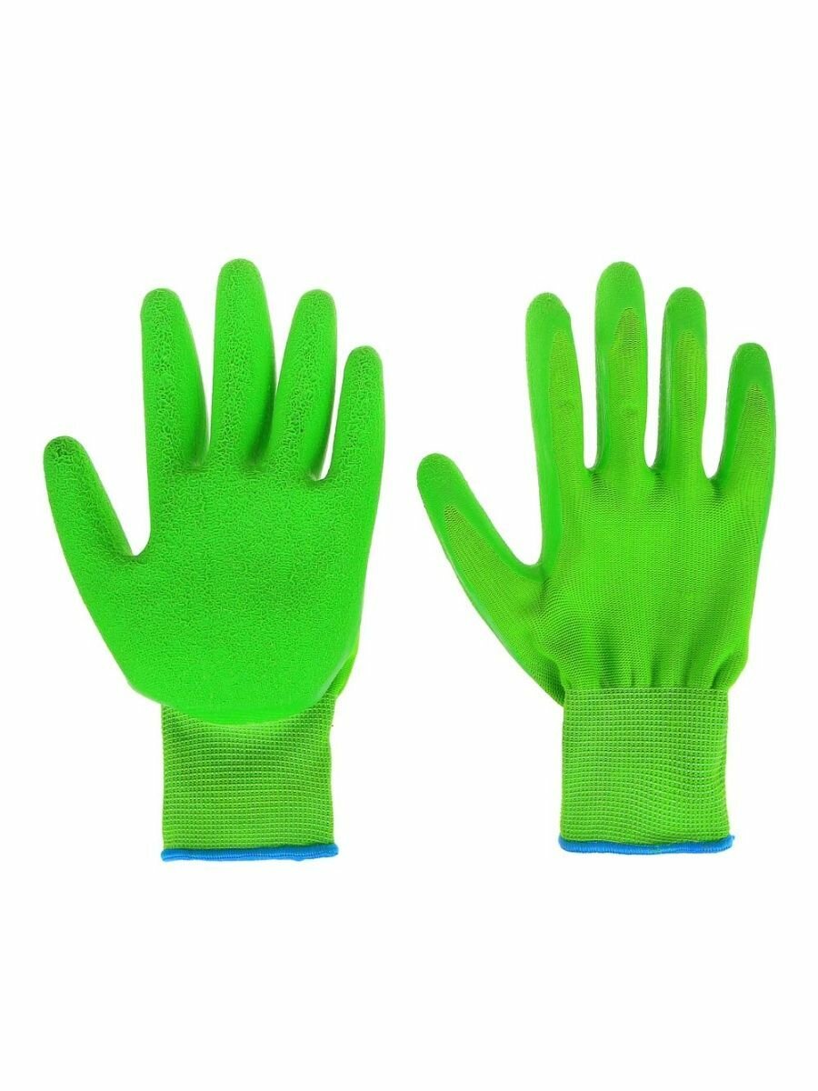 фото Перчатки с латексным полуобливом, нейлон, р.9, 25см,