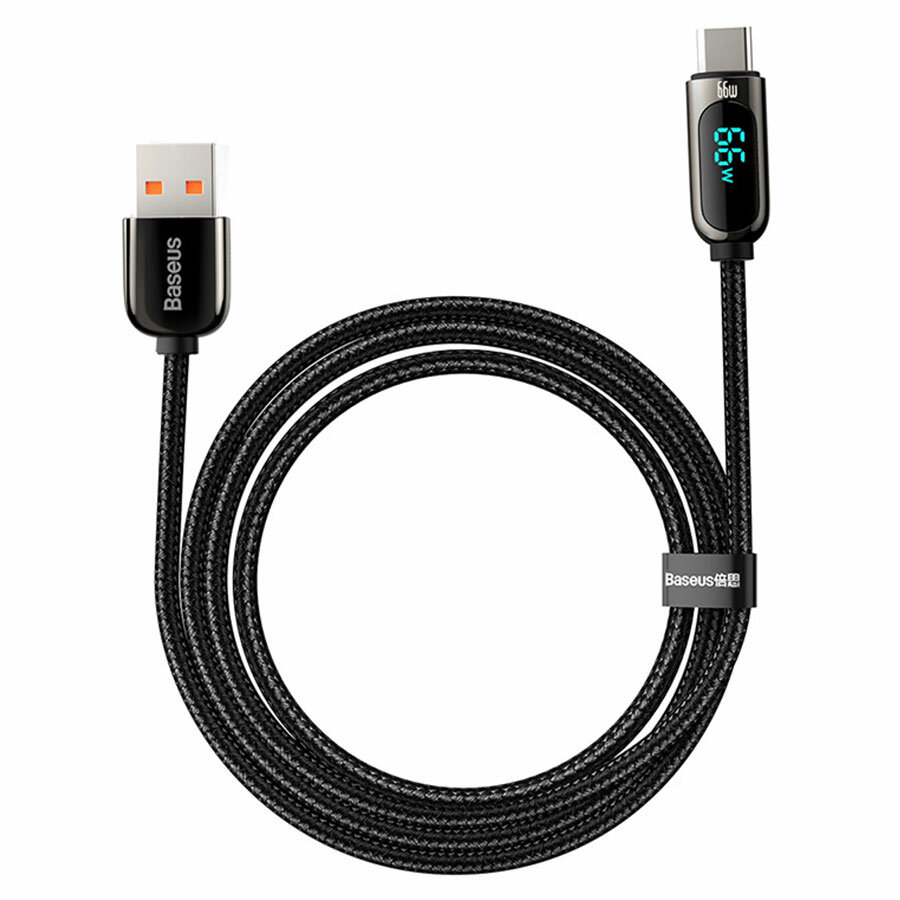Кабель интерфейсный Baseus USB Type-A 2.0 (m) - USB Type-C (m), Fast Charging, 66W, 1 м, черный - фото №13