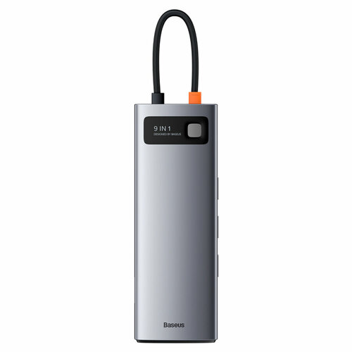 USB HUB разветвитель BASEUS Metal Gleam Series 9 в 1 Type-C m - 3xUSB30 Type-C PD 4K HDMI SDTF RJ45 VGA серый 841200₽