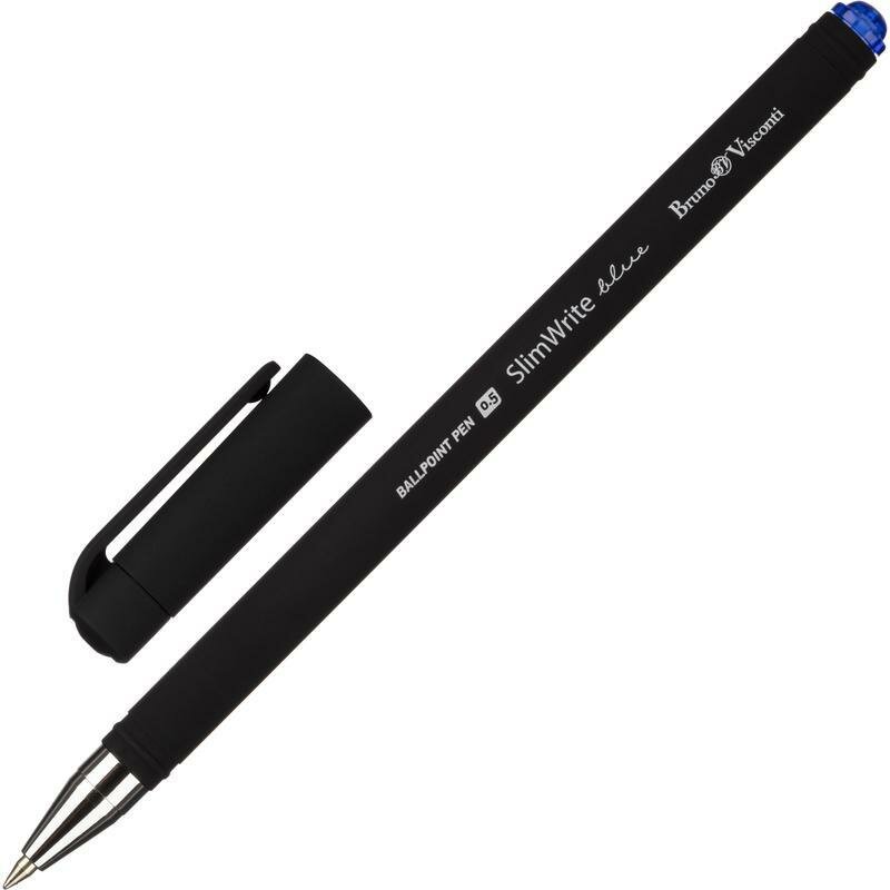 Ручка шариковая Bruno Visconti SlimWrite Black (0.4мм, синий цвет чернил) 1шт. (20-0009)