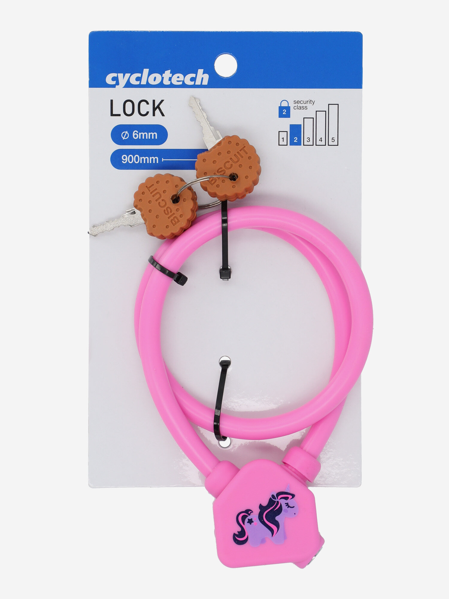 Замок велосипедный с ключами детский Cyclotech CLK-2 — фото 1