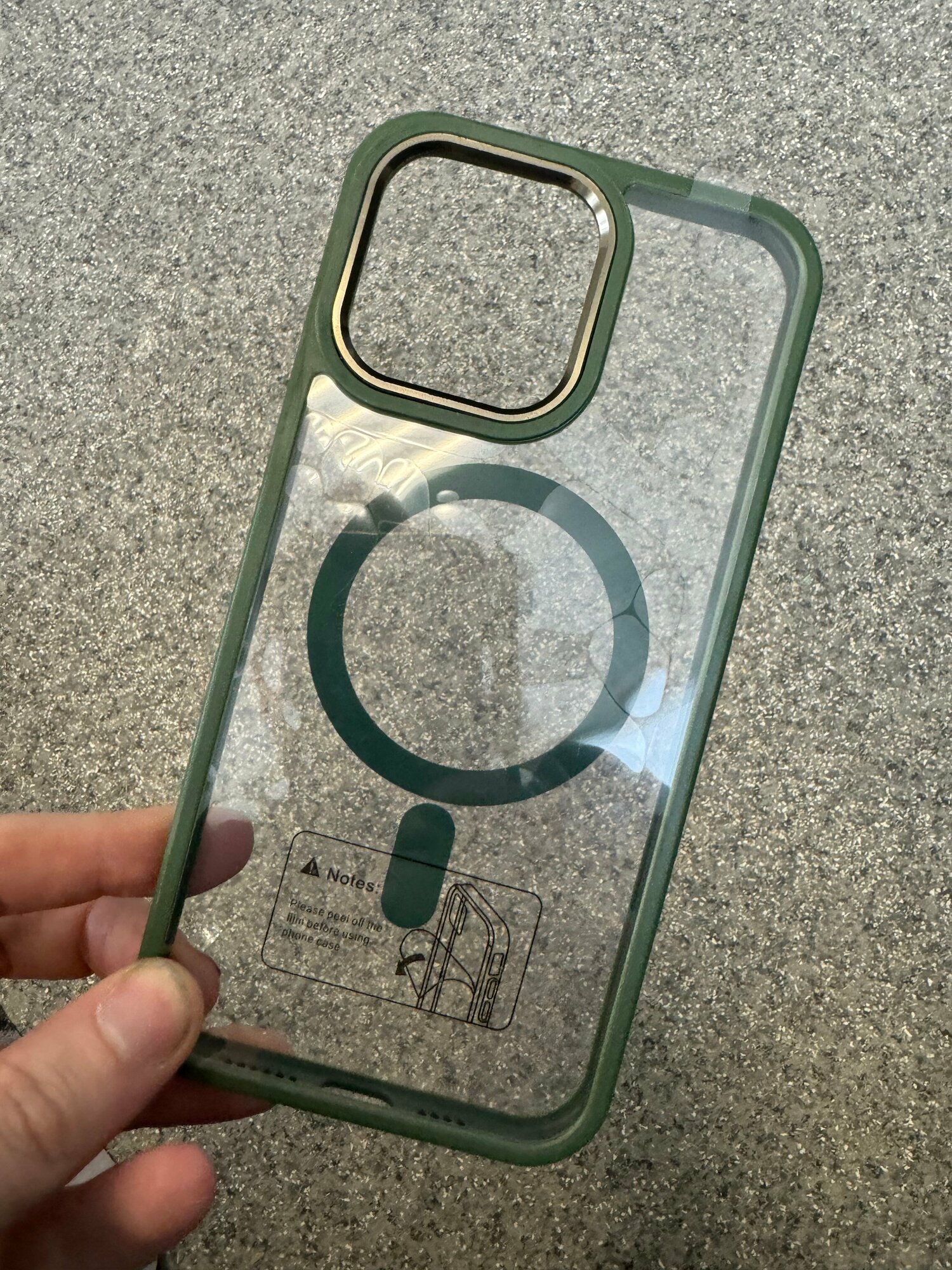 Чехол панель накладка бампер MyPads Esac для iPhone 12 / 12 Pro тонкая пластиковая крышка прозрачная полная окантовка с Macsafe зеленый MyPads