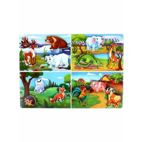 Игрушка на липучках Кто где живет учим животных 425₽