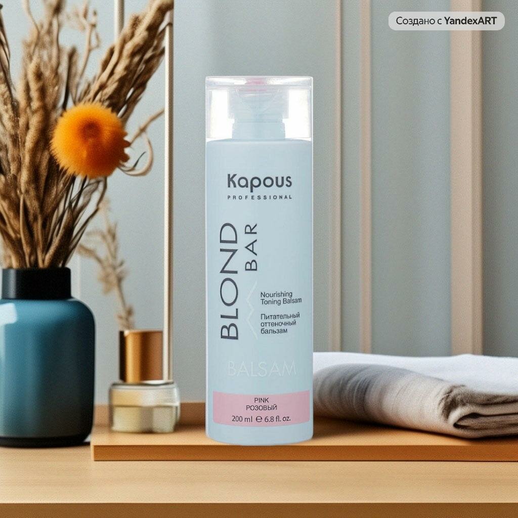 Kapous Professional Питательный оттеночный бальзам для оттенков блонд Розовый 200 мл (Kapous Professional, ) - фото №18