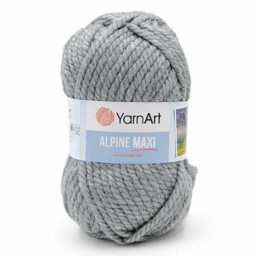 Пряжа для вязания YarnArt 'Alpine Maxi' 250гр 105м (40% шерсть, 60% акрил) (669 серый), 2 мотка