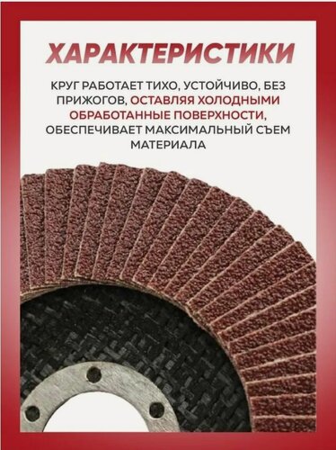 Изображение товара Круг лепестковый торцевой (150 x 22мм; P80) круг шлифовальный, 10 шт