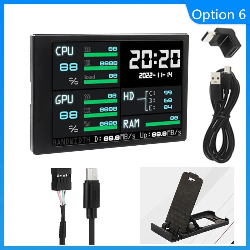 SHCHV 3,5-дюймовый USB Type-C IPS дополнительный экран