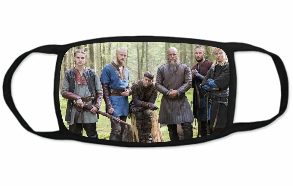 Маска защитная тканевая на лицо Vikings, Викинги №1, Детская - 18 на 10 см