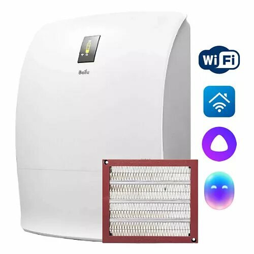 Приточный очиститель воздуха Ballu ONEAIR ASP-200 SP нагревательный элемент в комплекте 53990₽