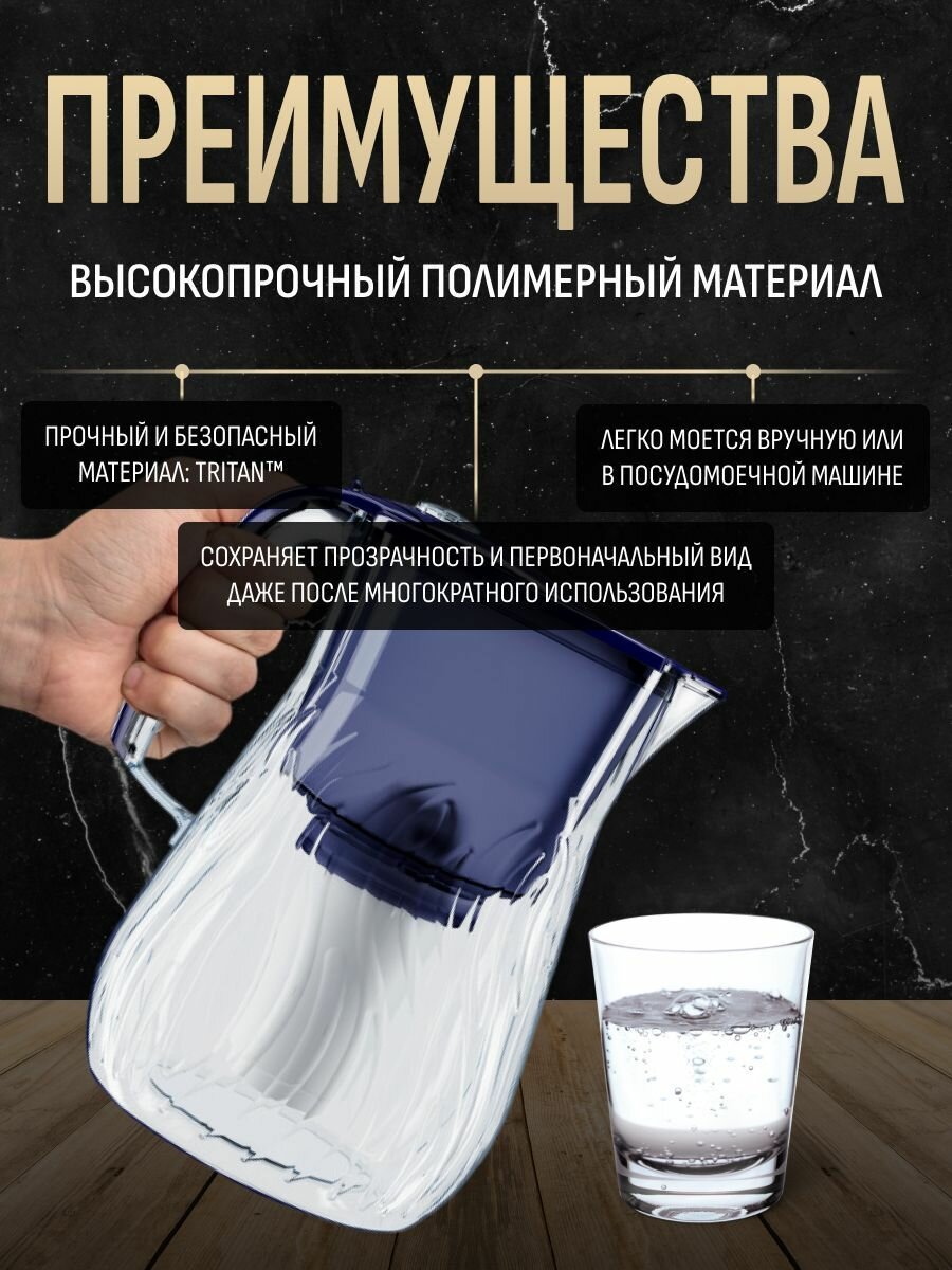 Водоочиститель Кувшин Аквафор Орлеан модель Р140А7FM (синий) — фото 1