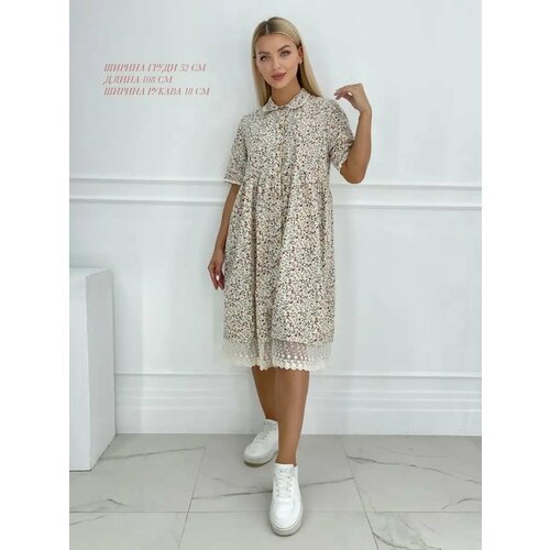 фото Платье , размер 44-50, белый-красный shama style