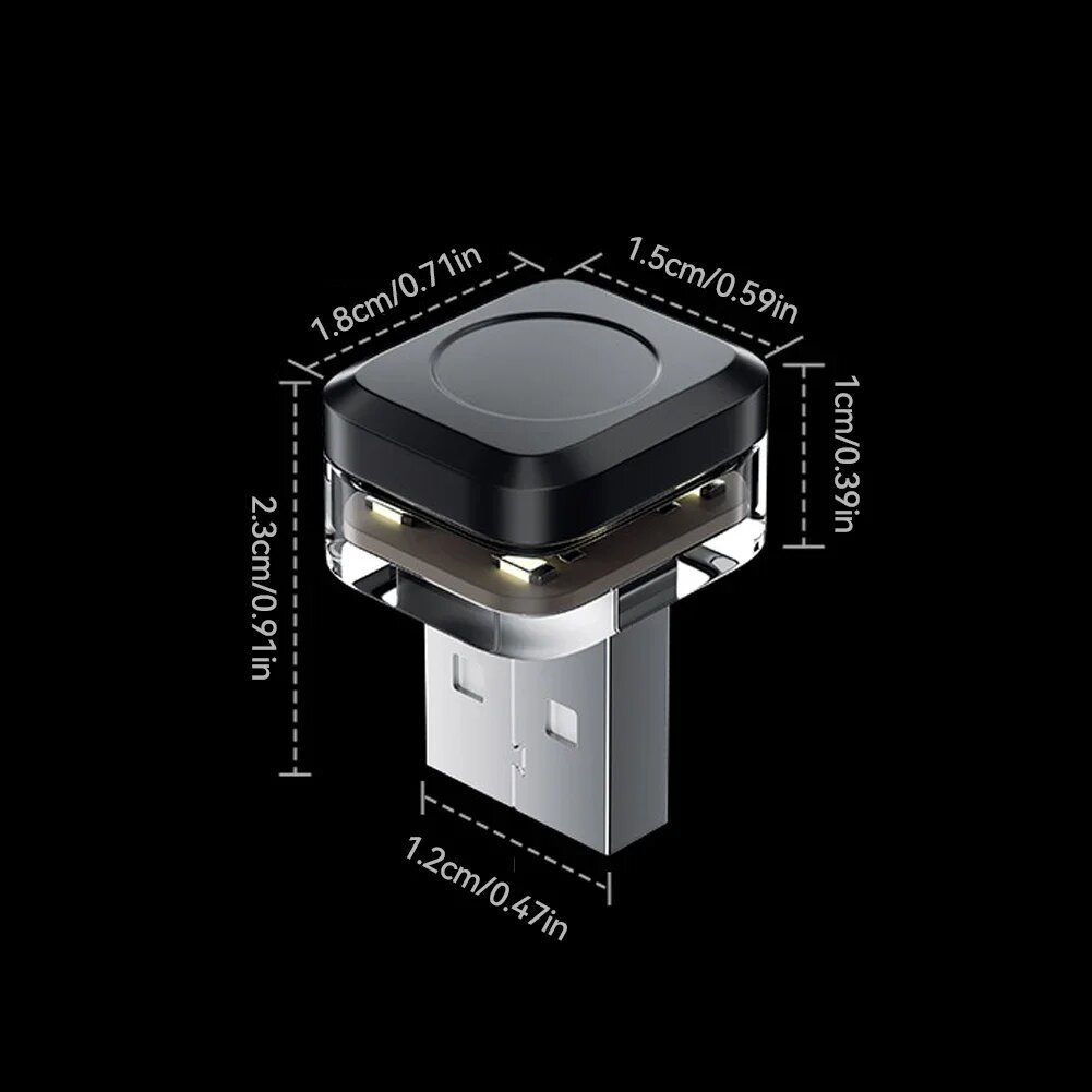 Автомобильное USB окружающее освещение Мини-светодиодное атмосферное освещение Аварийное освещение Авто лампа для чтения Украшения Декоративная лампа для чтения, White Light — фото 1