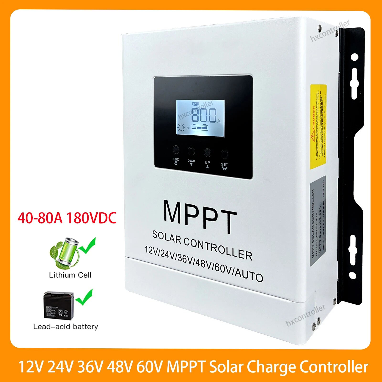 JYYHSRPOWER MPPT Контроллер заряда солнечной системы 80А 12/24/48/60В, 12V-60V, 60A 180VDC