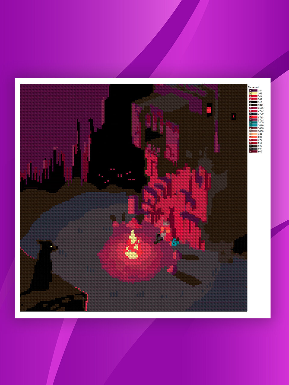 Алмазная мозаика без подрамника - вышивка Hyper Light Drifter 40 х 40 см