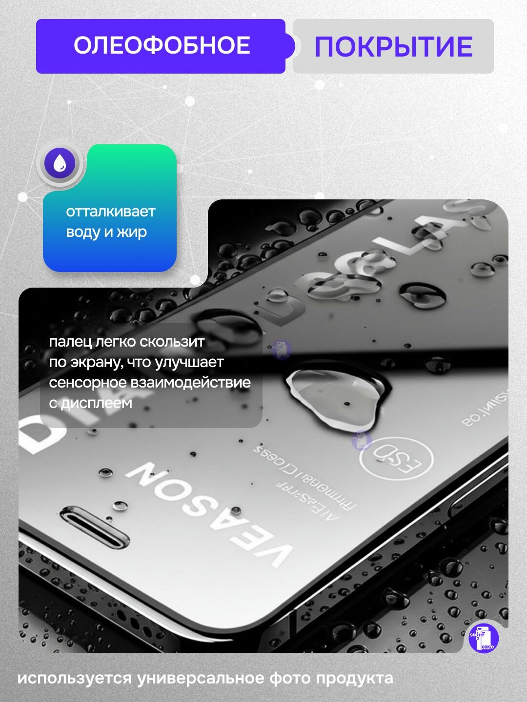 Защитное стекло VEASON для Poco X7 Pro с олеофобным покрытием — фото 1