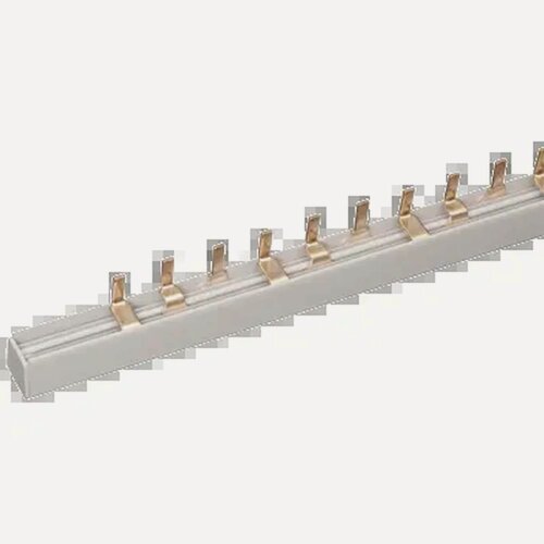 Изображение товара Шина соединительная типа pin IEK, штырь 3р, 63а, длина 1000мм, медь, высота 18мм, ширина 14мм, белый цвет