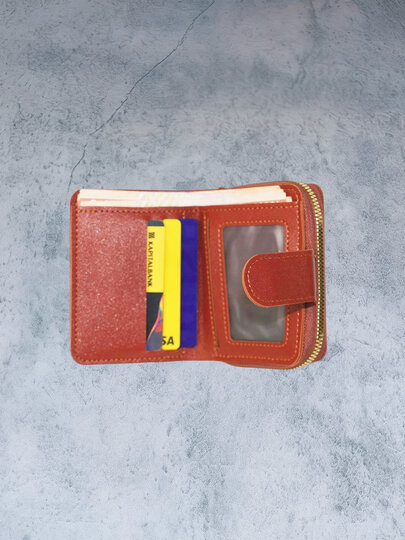 Кошелек , фактура гладкая, коричневый — фото 1