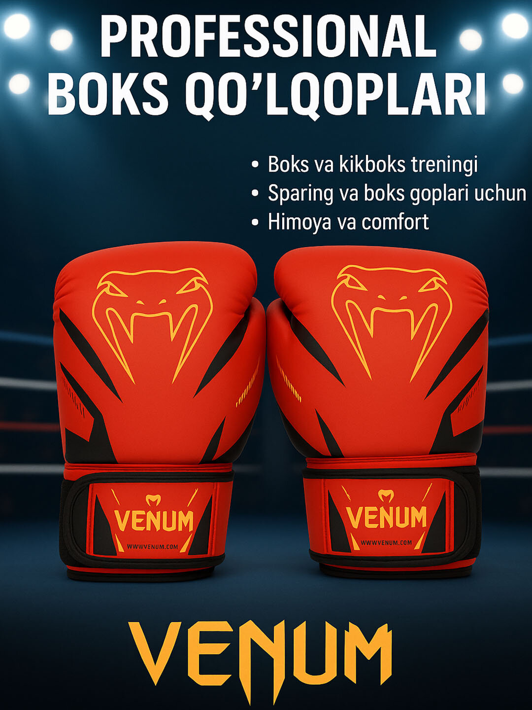 Боксерские перчатки UFC OPRO, Venum, для спарринга, термопластик