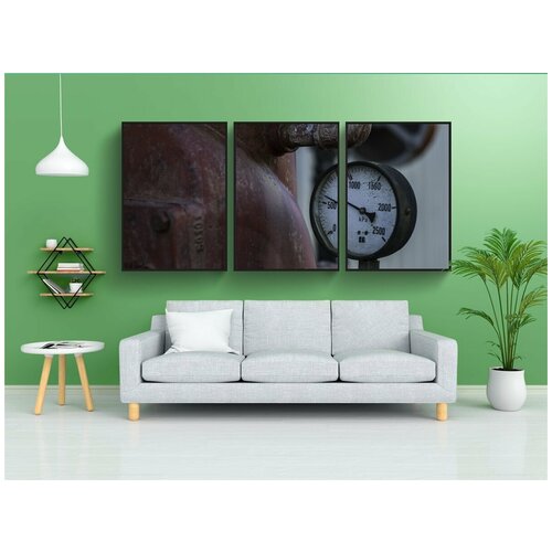 фото Набор модулных постеров для интерьера "клапан, манометр, старый" 60x90 см. в тубусе, без рамки lotsprints