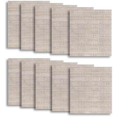 Рельефные панели для стен (на клейкой основе). 10 шт. Альпийский дуб.