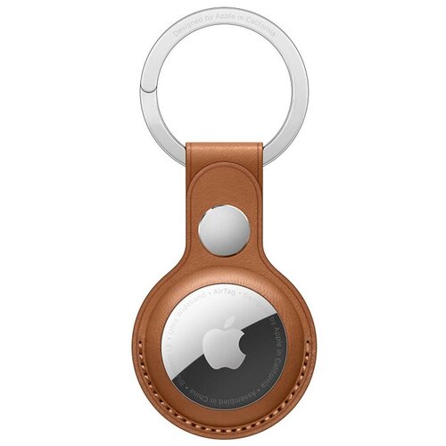 фото Брелок- подвеска для airtag leather key ring golden brown apple