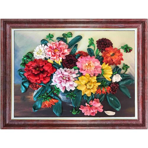 фото Набор для вышивания каролинка кл 3009н георгины