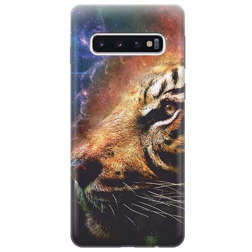 ультратонкий силиконовый чехол накладка для samsung galaxy s5 с принтом космический тигр Ультратонкий силиконовый чехол-накладка для Samsung Galaxy S10 с принтом Космический тигр