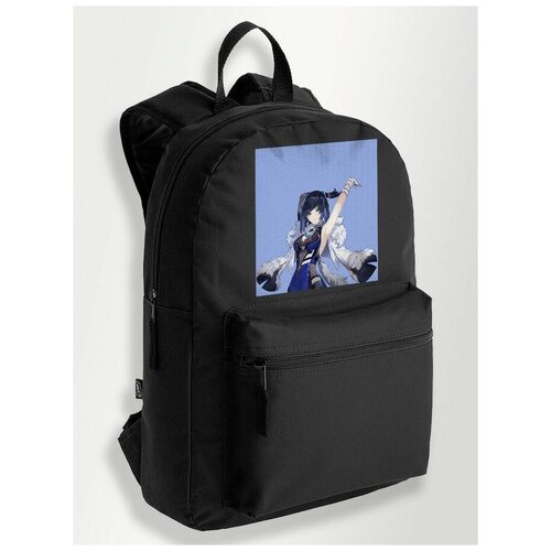 Черный школьный рюкзак с DTF печатью игры Геншин Genshin impact, Тигнари, Дори, Е Лань, Ку Цин - 45
