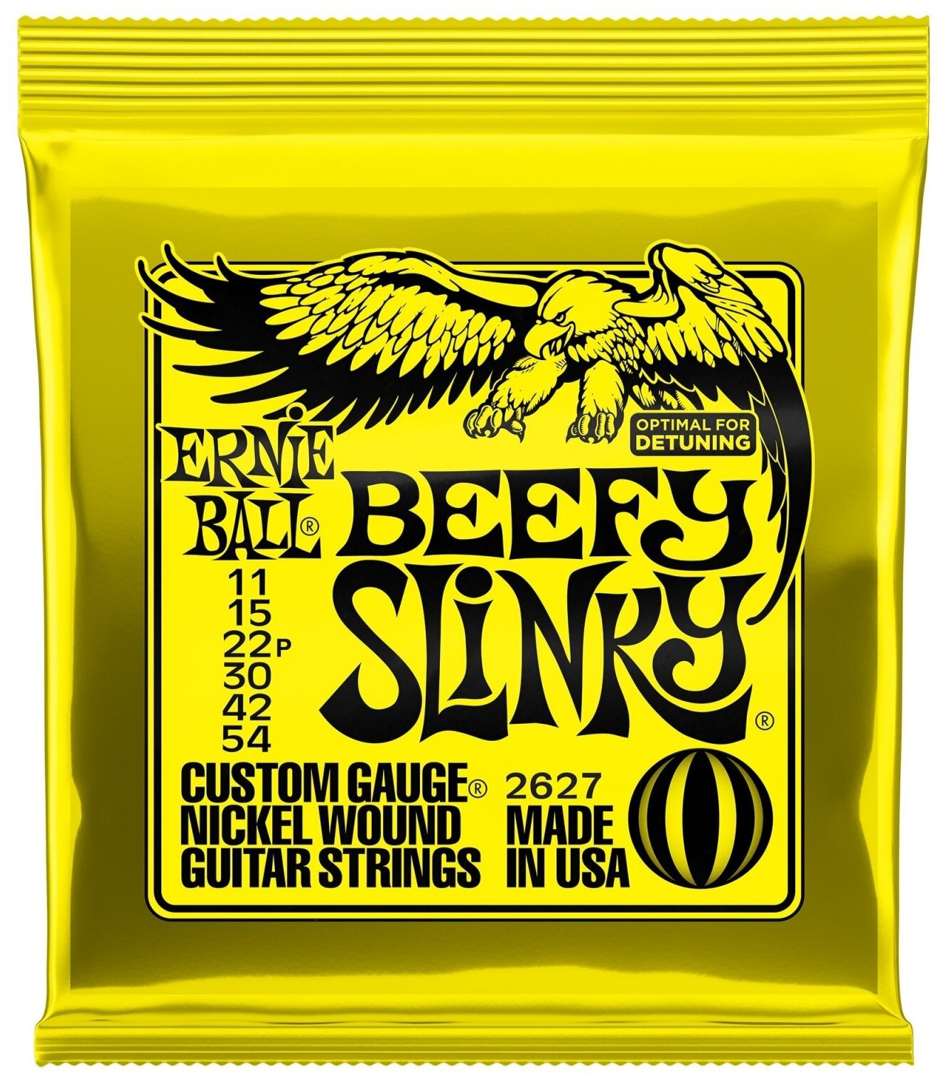 P02627 Beefy Slinky Комплект струн для электрогитары, никель, 11-54, Ernie Ball